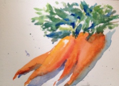 Carrots Watercolor $100 5x8"